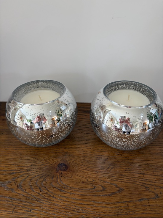 Other - Set of 2 Mercury Glass Candle Holders with White Candles